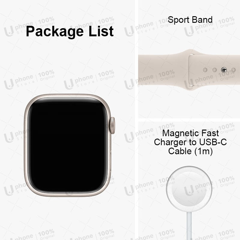 2022 NUEVO Apple Watch Series 8 Caja de aluminio Apple Watch S8 de 41 mm / 45 mm con correa deportiva Reloj inteligente iOS