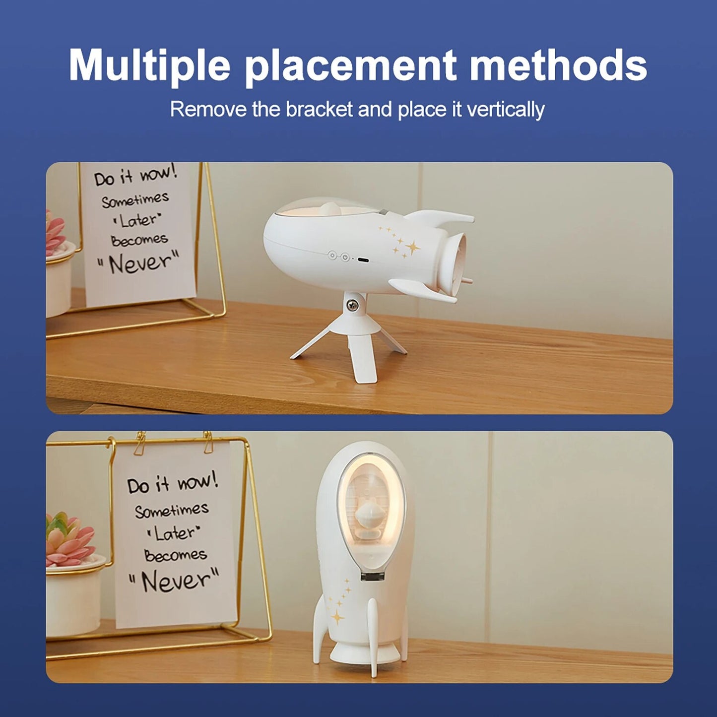 Cohete altavoz con luz LED y Bluetooth para niños