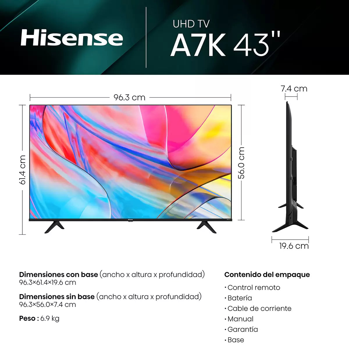 Smart TV 43" 4K UHD Pantalla Hisense