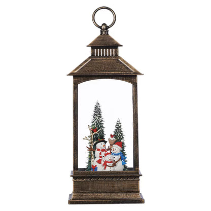 Farol Navideño con Luz LED Muñeco de Nieve