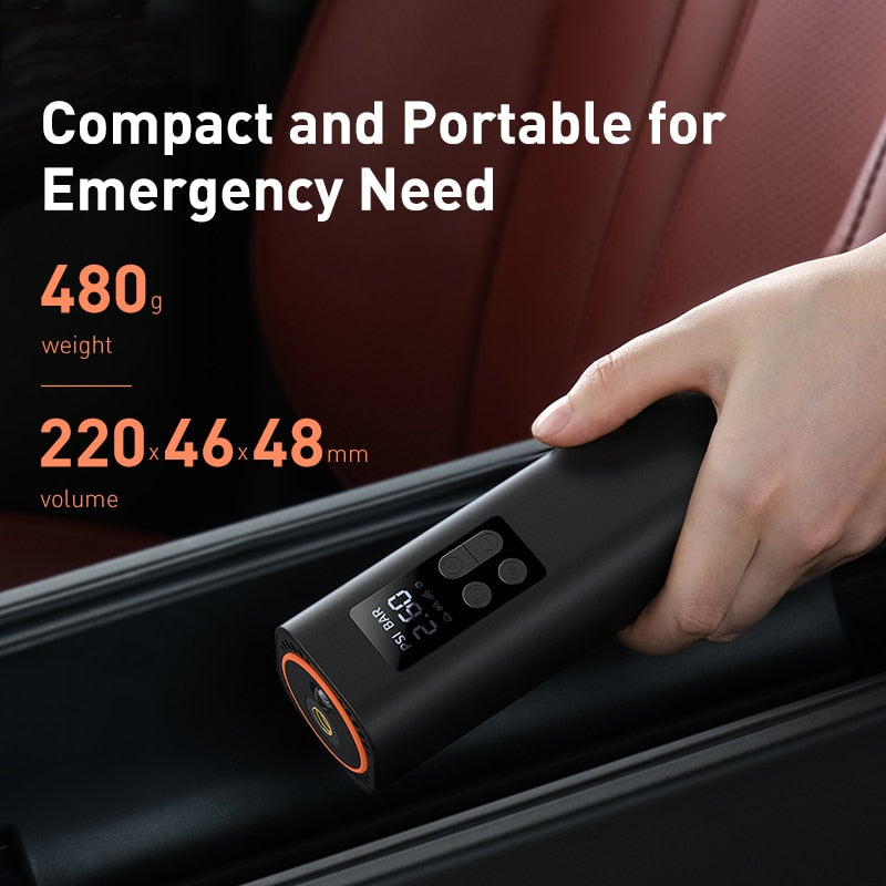 Bomba de inflado Baseus, compresor de aire portátil para coche de 12V para motocicletas, inflador de neumáticos para  bicicletas, bomba de aire inflable automática Digital