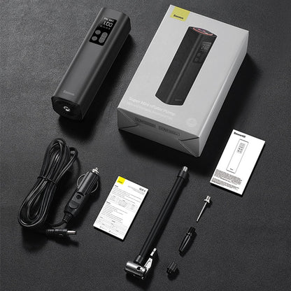 Bomba de inflado Baseus, compresor de aire portátil para coche de 12V para motocicletas, inflador de neumáticos para  bicicletas, bomba de aire inflable automática Digital