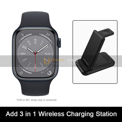 2022 NUEVO Apple Watch Series 8 Caja de aluminio Apple Watch S8 de 41 mm / 45 mm con correa deportiva Reloj inteligente iOS