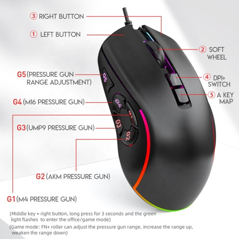 Mouse Gamer RGB VAZU