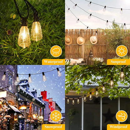 Guirnalda de luces LED Vintage para exteriores