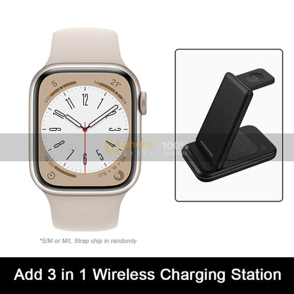 2022 NUEVO Apple Watch Series 8 Caja de aluminio Apple Watch S8 de 41 mm / 45 mm con correa deportiva Reloj inteligente iOS