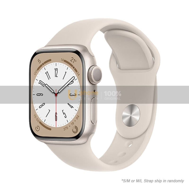 2022 NUEVO Apple Watch Series 8 Caja de aluminio Apple Watch S8 de 41 mm / 45 mm con correa deportiva Reloj inteligente iOS
