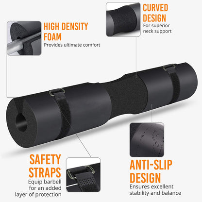 Almohadilla para sentadillas Almohadilla para sentadillas Cuello Hombro Estocadas protectoras Empujes de cadera Barras estándar y olímpicas Entrenamiento de levantamiento de pesas