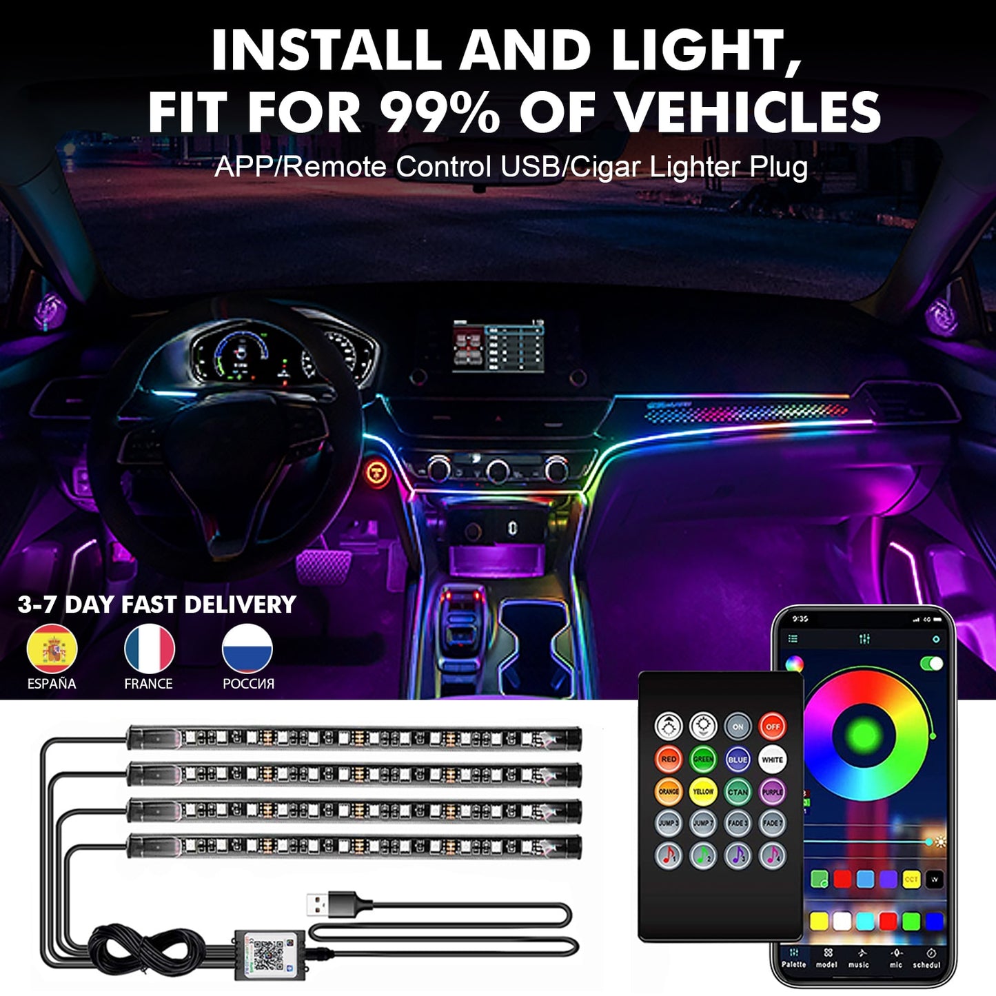 Leds Para Interior De Auto VAZU