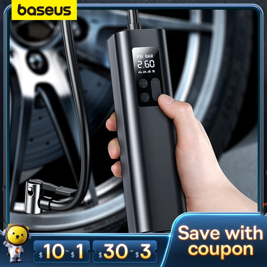 Baseus Inflator Pump 12V Portable Car Air Compressor for Motorcycles Bicycle Tire Inflator Digital Auto Inflatable Air Pump